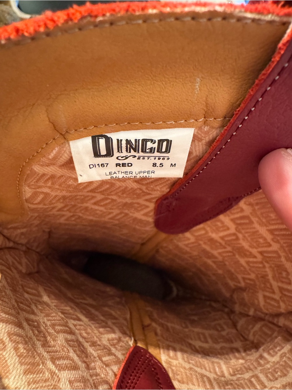 DINGO Red Raisin Kane Knee Hi Western Cowboy Boots 17inch tall. Hard to Find - Picture 7 of 13